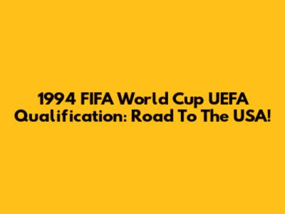1994 FIFA World Cup UEFA Qualification: Road To The USA!