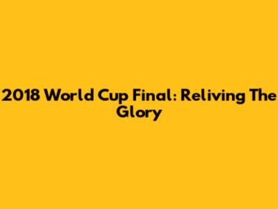2018 World Cup Final: Reliving The Glory