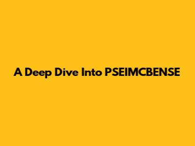 A Deep Dive Into PSEIMCBENSE