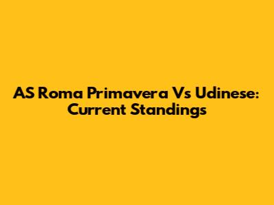 AS Roma Primavera Vs Udinese: Current Standings