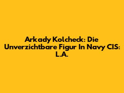 Arkady Kolcheck: Die Unverzichtbare Figur In Navy CIS: L.A.