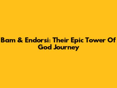 Bam & Endorsi: Their Epic Tower Of God Journey