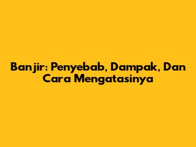 Banjir: Penyebab, Dampak, Dan Cara Mengatasinya