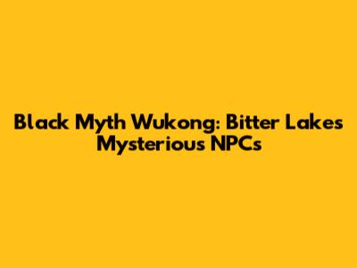 Black Myth Wukong: Bitter Lake's Mysterious NPCs