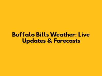 Buffalo Bills Weather: Live Updates & Forecasts