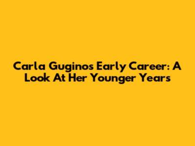 Carla Gugino's Early Career: A Look At Her Younger Years