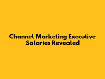 Channel Marketing Executive Salaries Revealed