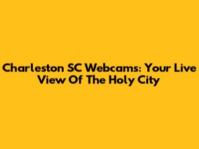 Charleston SC Webcams: Your Live View Of The Holy City