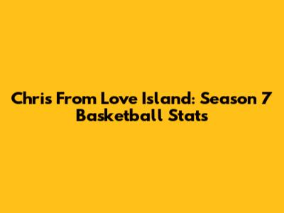 Chris From Love Island: Season 7 Basketball Stats