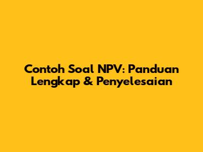 Contoh Soal NPV: Panduan Lengkap & Penyelesaian