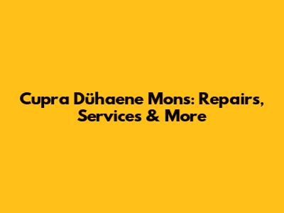 Cupra Dühaene Mons: Repairs, Services & More