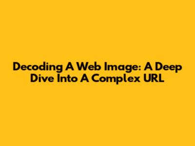 Decoding A Web Image:  A Deep Dive Into A Complex URL