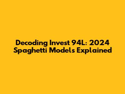 Decoding Invest 94L: 2024 Spaghetti Models Explained