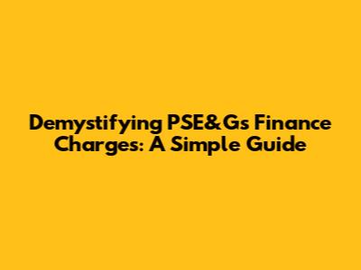 Demystifying PSE&G's Finance Charges: A Simple Guide