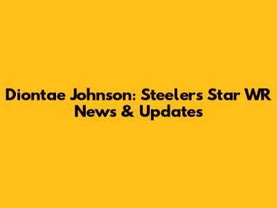 Diontae Johnson: Steelers Star WR News & Updates