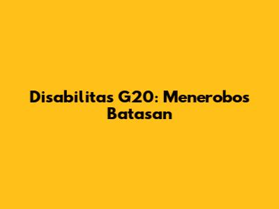 Disabilitas G20: Menerobos Batasan