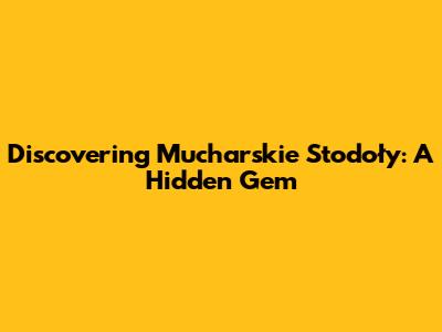 Discovering Mucharskie Stodoły: A Hidden Gem