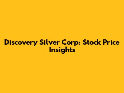 Discovery Silver Corp: Stock Price Insights