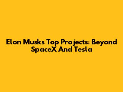 Elon Musk's Top Projects: Beyond SpaceX And Tesla