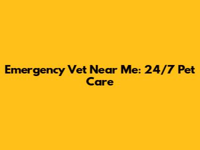 Emergency Vet Near Me: 24/7 Pet Care