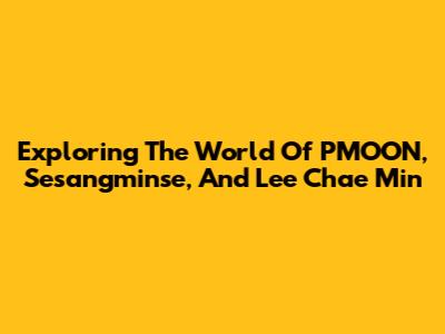 Exploring The World Of PMOON, Sesangminse, And Lee Chae Min