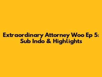 Extraordinary Attorney Woo Ep 5: Sub Indo & Highlights