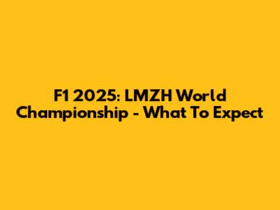 F1 2025: LMZH World Championship - What To Expect