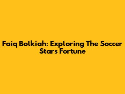 Faiq Bolkiah: Exploring The Soccer Star's Fortune
