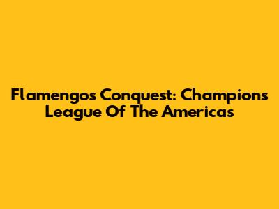 Flamengo's Conquest: Champions League Of The Americas
