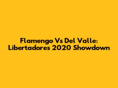 Flamengo Vs Del Valle: Libertadores 2020 Showdown