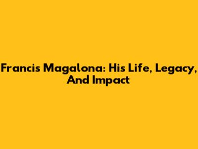 Francis Magalona: His Life, Legacy, And Impact