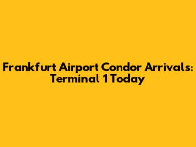 Frankfurt Airport Condor Arrivals: Terminal 1 Today