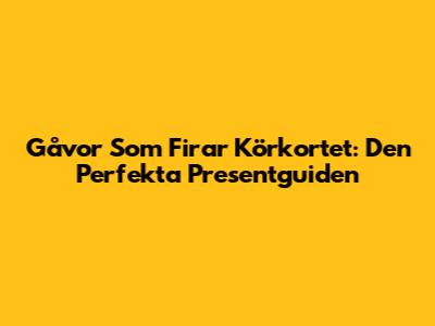 Gåvor Som Firar Körkortet: Den Perfekta Presentguiden
