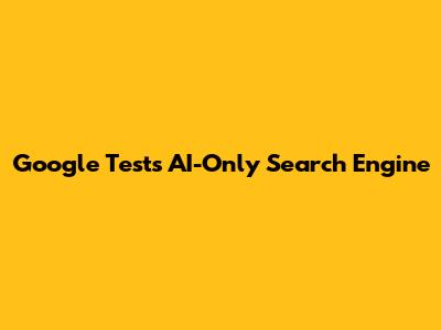 Google Tests AI-Only Search Engine