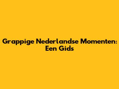 Grappige Nederlandse Momenten: Een Gids