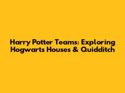 Harry Potter Teams: Exploring Hogwarts Houses & Quidditch