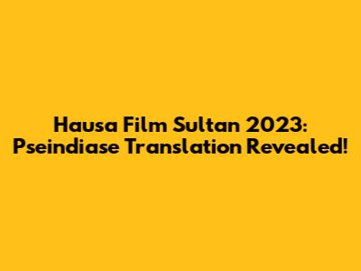 Hausa Film Sultan 2023: Pseindiase Translation Revealed!