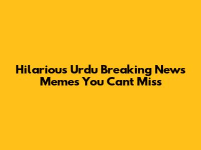 Hilarious Urdu Breaking News Memes You Can't Miss