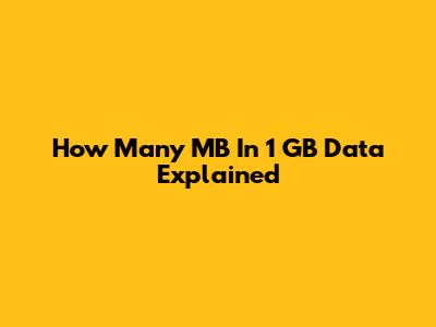 How Many MB In 1 GB Data Explained