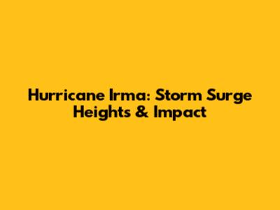 Hurricane Irma: Storm Surge Heights & Impact