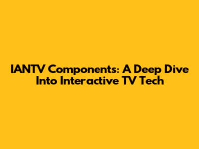 IANTV Components: A Deep Dive Into Interactive TV Tech