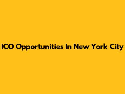 ICO Opportunities In New York City