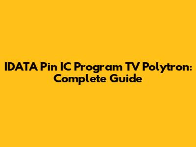 IDATA Pin IC Program TV Polytron: Complete Guide