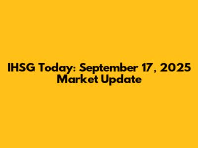 IHSG Today: September 17, 2025 Market Update
