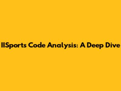 IISports Code Analysis: A Deep Dive