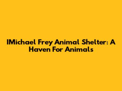 IMichael Frey Animal Shelter: A Haven For Animals
