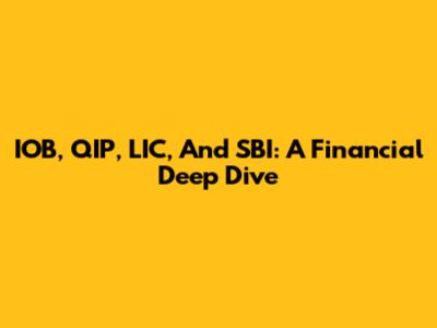 IOB, QIP, LIC, And SBI: A Financial Deep Dive