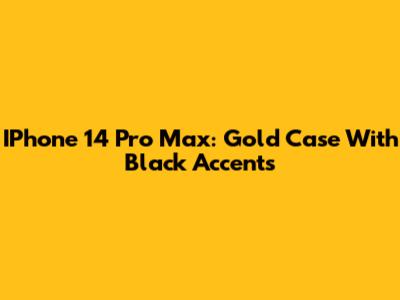 IPhone 14 Pro Max: Gold Case With Black Accents