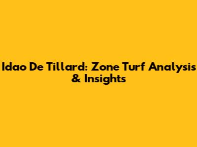 Idao De Tillard: Zone Turf Analysis & Insights