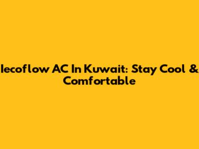 Iecoflow AC In Kuwait: Stay Cool & Comfortable